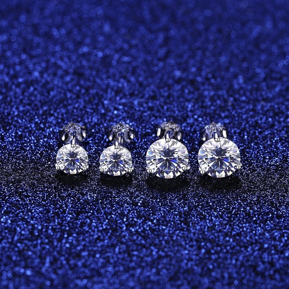 Certified 2ct. t.w. Diamond Earrings 18k White Gold over Italy Silver - Picture 5 of 16